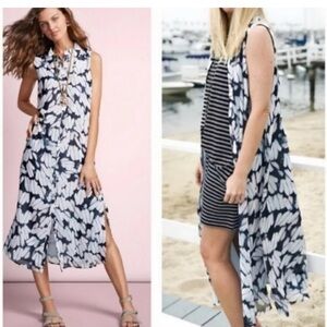 Cabi Women’s sz L Cloudy Sky Shirt Dress Button Down Lined Collared Boho Beachy